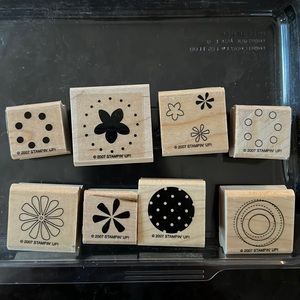 Stampin’ Up! POLKA DOTS & PETALS 8 piece rubber stamp set
